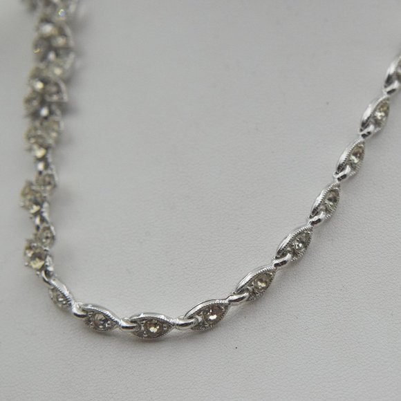 MCM Vintage BOGOFF Rhinestone & Silver Tone Necklace & Earring Set Parure - Picture 7 of 17